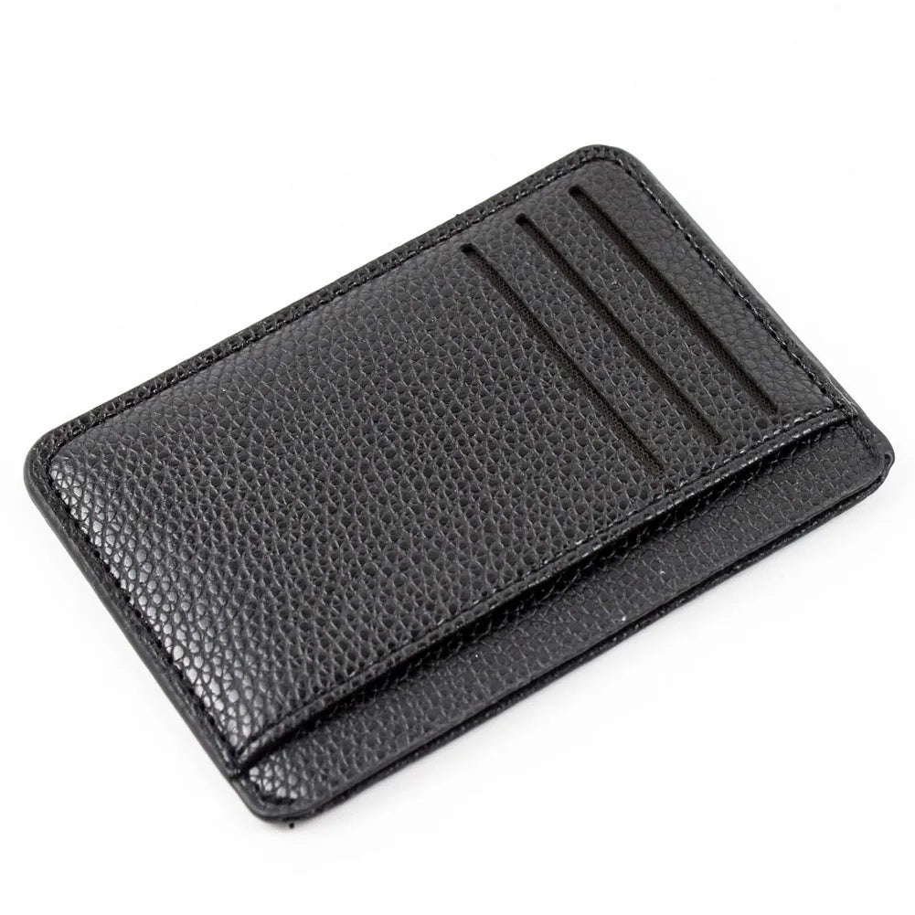 Mini Slim Zipper Card Wallet for Men — Portable Ultra-Thin Black Purse for ID, Bank & Credit Cards
