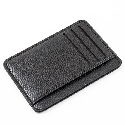 Mini Slim Zipper Card Wallet for Men — Portable Ultra-Thin Black Purse for ID, Bank & Credit Cards