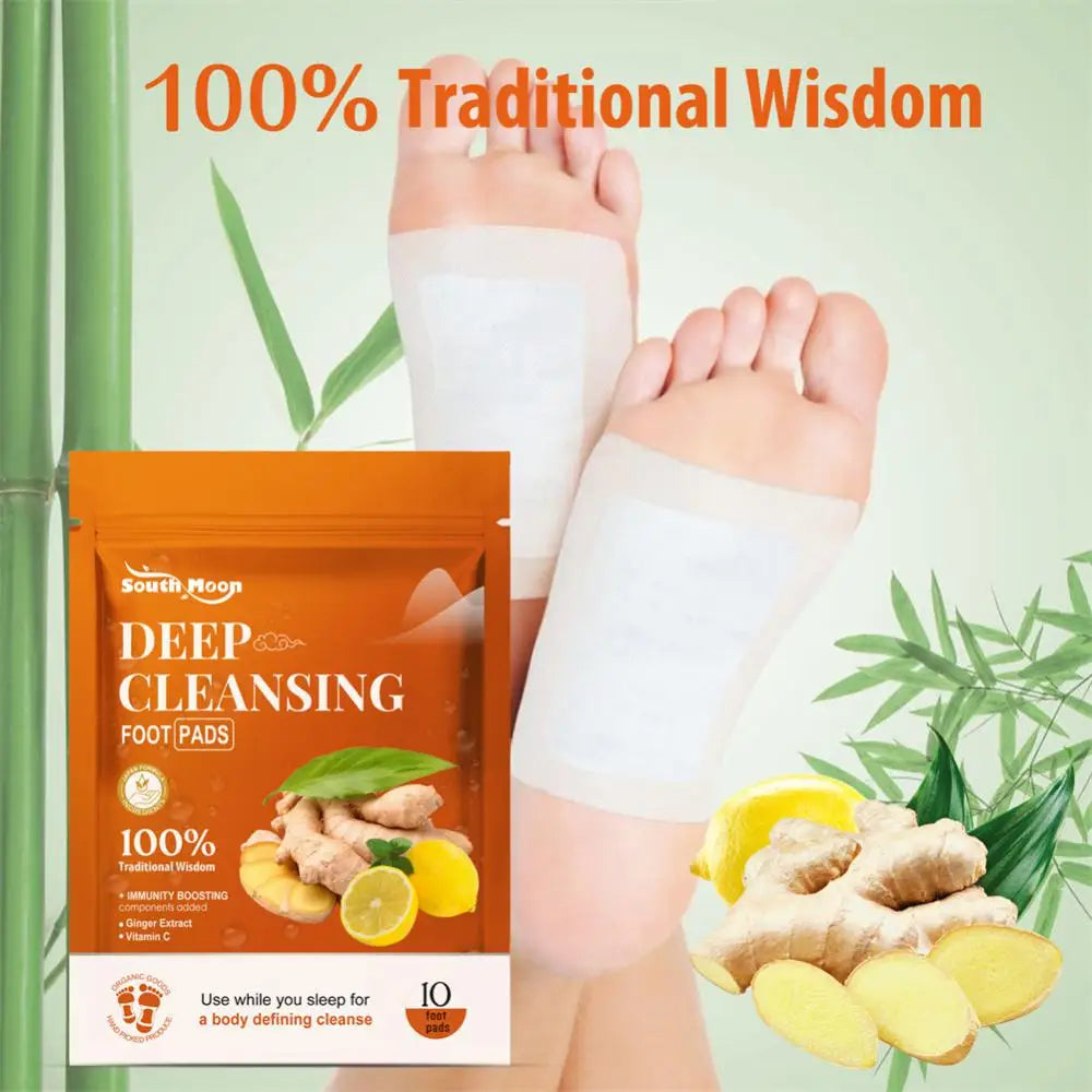 Ginger Cleansing Pads – Natural Ingredients for Stress Relief, Foot Care, Toxin Removal, Sleep Improvement & Toxin-Free Body Health