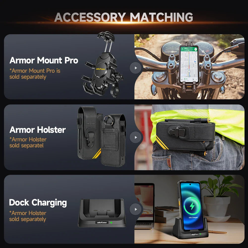 Ulefone Armor 26 Ultra 5G Rugged Waterproof Smartphone - 120W Fast Charging, 15600mAh, 200MP+64MP, 24GB+512GB, NFC