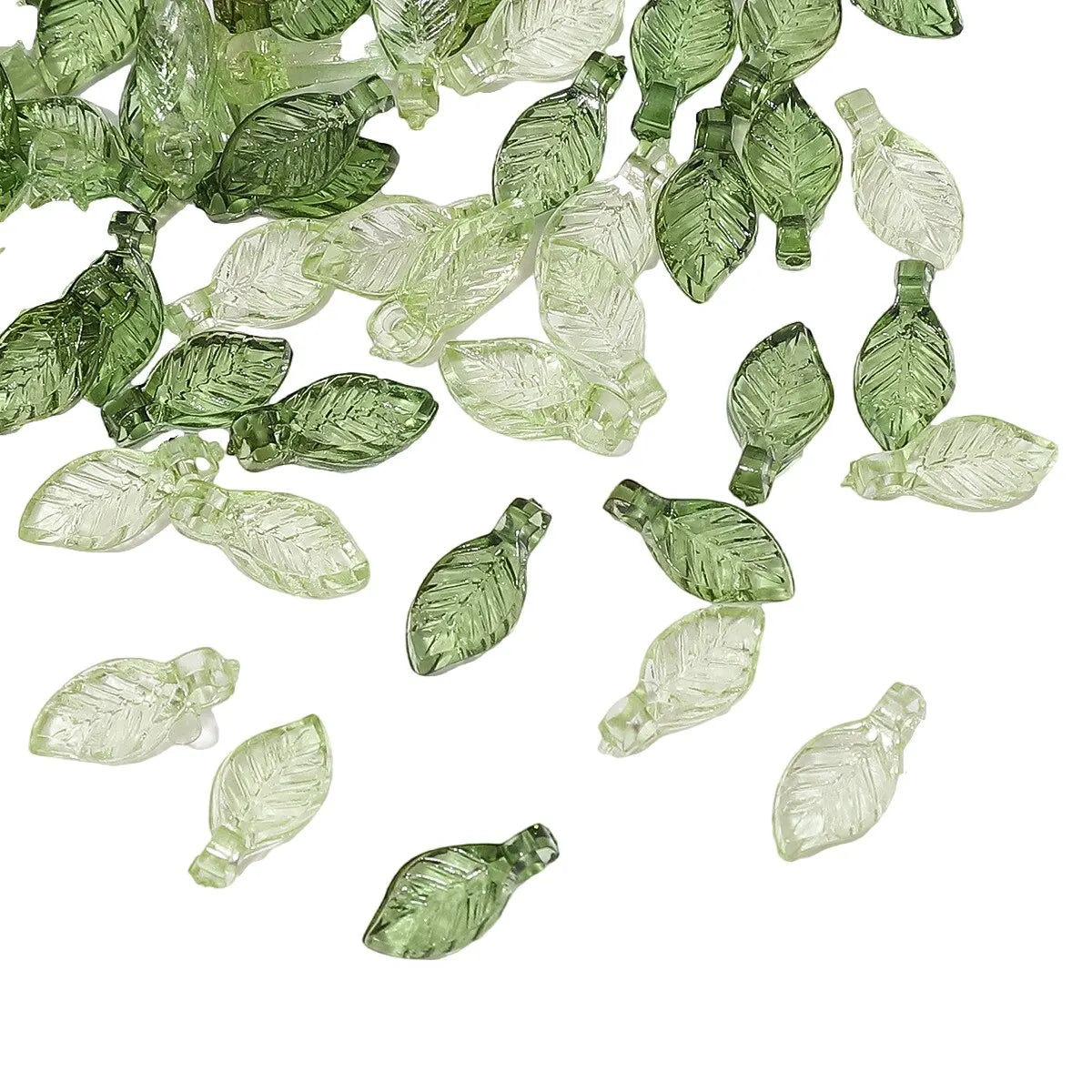 100pcs Mini Acrylic Tree Leaf Beads - Small Loose Beads for DIY Handmade Necklaces, Earrings & Jewelry