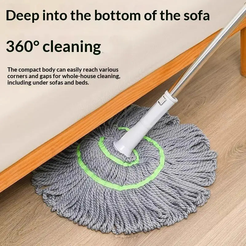 2-in-1 360° Self-Wringing Spin Mop – Dehydrated Twist Mop for Hands-Free Household Cleaning