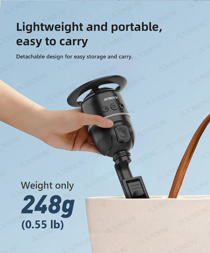 Smart Auto Face Tracking AI Gimbal – 360° Desktop Vlog Stabilizer for Smartphone & Action Camera (Tripod Optional)