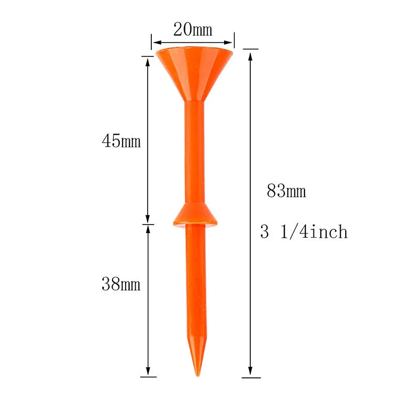 10Pcs 83mm Plastic Golf Tees – Nail Ball Wine Cup Design, Low Friction Anti-Side Spin Training Tees for Golf Practice