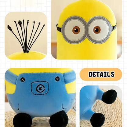 Cute Minions Plush Toy – Yellow Bob & Stuart Soft Dolls in Jeans, Perfect Christmas & Birthday Gift (1pcs)