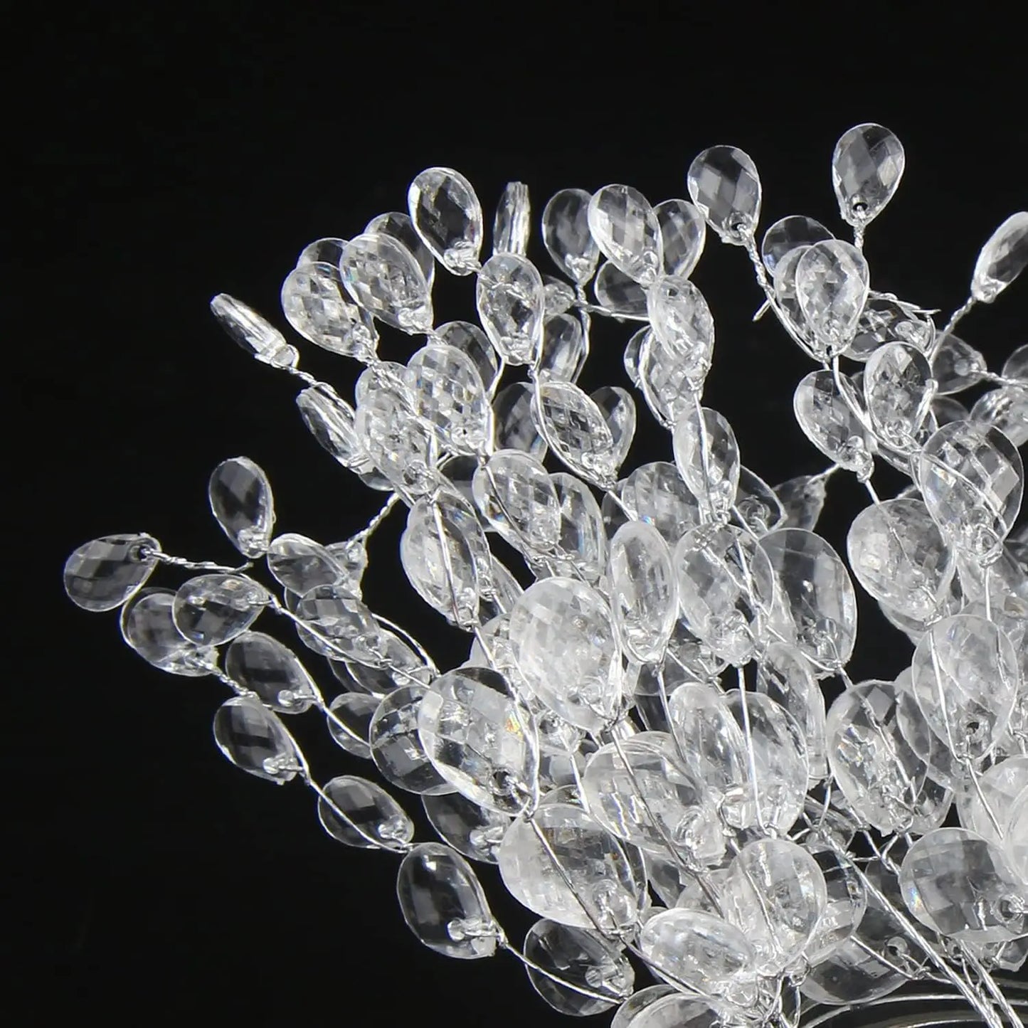 Artificial White Crystal Acrylic Water Droplet – Handmade Christmas & Wedding Bridal Bouquet, Wreath, Hairpin DIY Decor Accessory