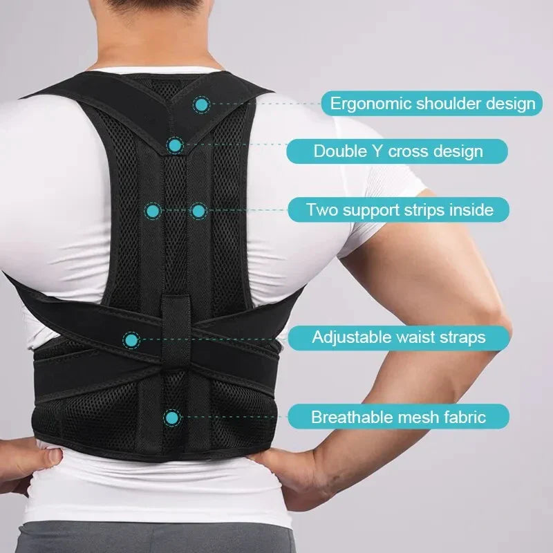 Back Posture Corrector Brace — Shoulder Support Belt for Upper & Lower Back Pain Relief | Spine & Clavicle Posture Vest