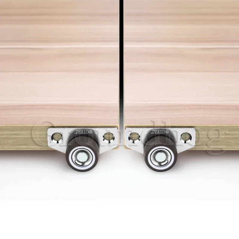 4Pcs Silent Rubber Casters | Low Profile Drawer Wheels for Furniture, Kitchen Cabinets, Tables, Side Installation Replacement