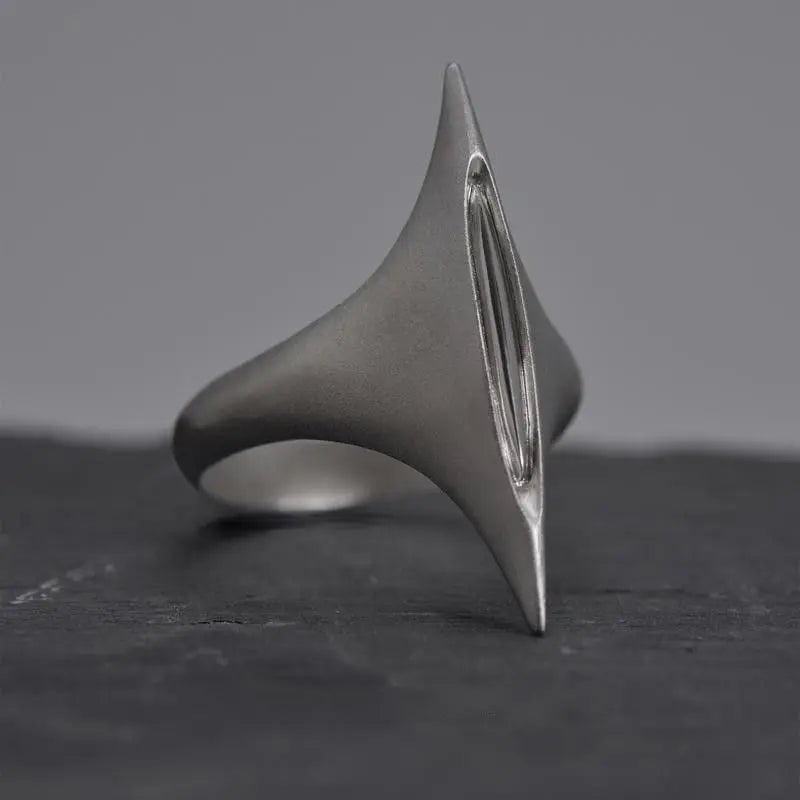 Retro Sword of Maria Silver Ring — Handmade Punk Gothic Open Ring for Women & Unisex Jewelry Gift