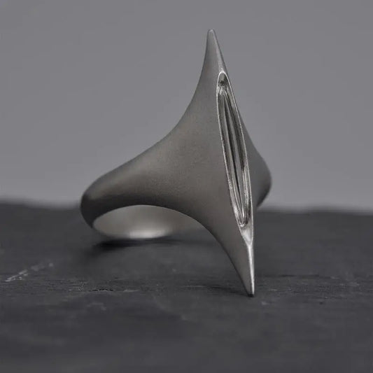 Retro Sword of Maria Silver Ring — Handmade Punk Gothic Open Ring for Women & Unisex Jewelry Gift