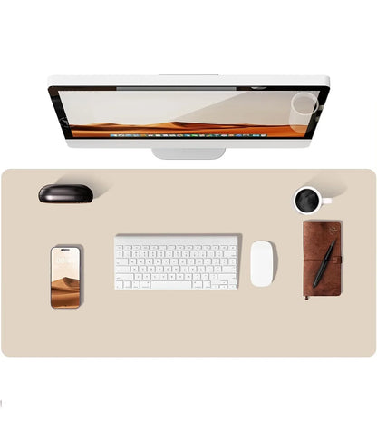 Large Leather Mouse Pad Desk Mat - Non-Slip PU Leather Office Desk Protector for Laptop & Workspace Setup