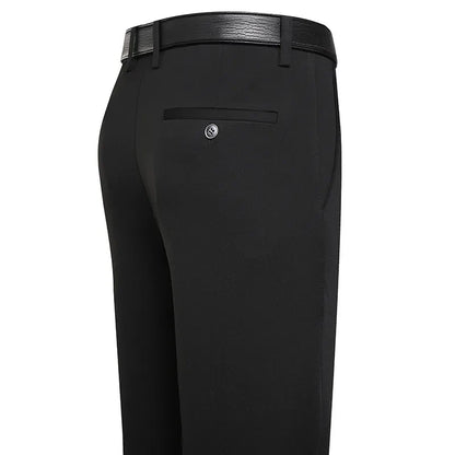 Men's Summer Trousers – Thin Business Casual Elastic Loose Fit Straight Pants | Classic Solid Color