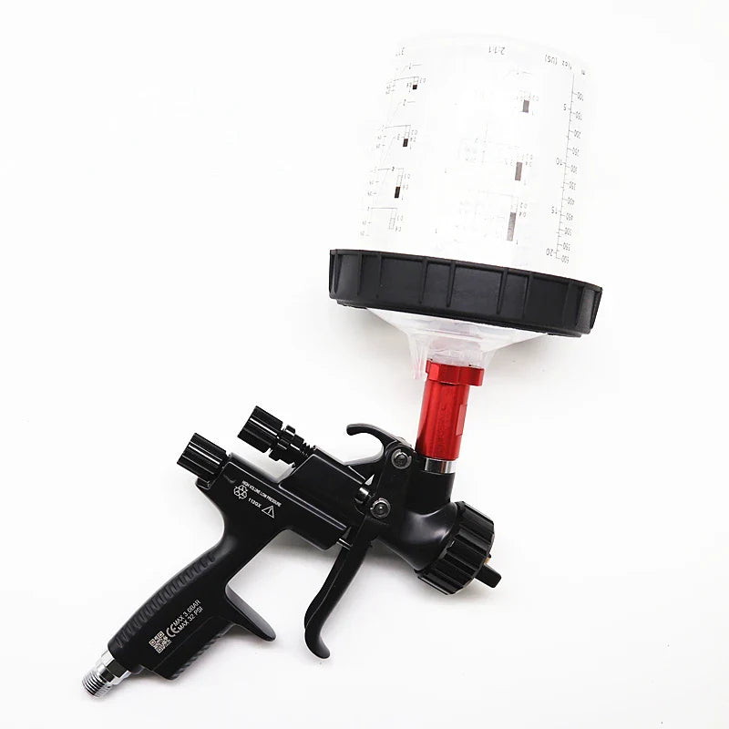 HVLP Spray Gun with Adapter & Mix Tank — 1.3mm & 1.7mm Nozzles for Car Painting, Water-Based Air Spray Gun