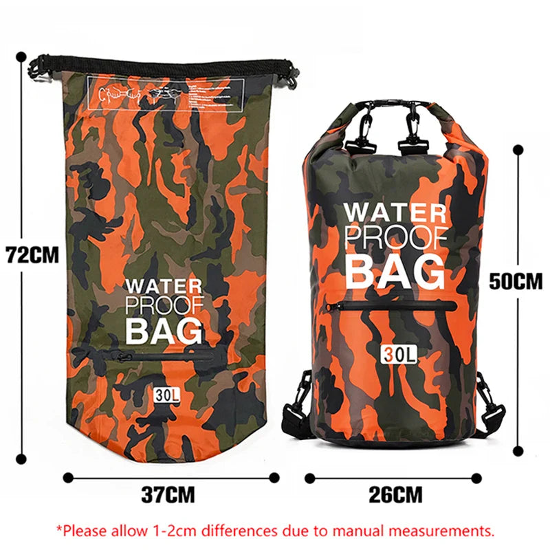 Waterproof Dry Bags Backpack with Wet Separation Pocket - 30L/15L for Kayaking, Boating, Swimming, Outdoor Sports - XAZ9