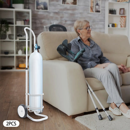 Oxygen Cylinder Cart Dolly with Adjustable Handle – Portable Oxygen Tank Trolley for Easy Transport