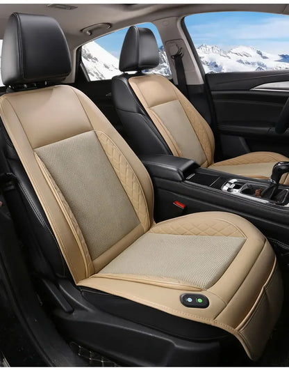 12/24V Car & Home Ventilation Massage Seat Cushion — Breathable Cooling & Heated Massage Pad
