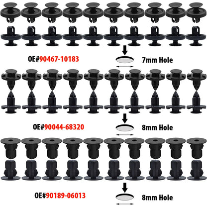Erick’s Wiper 200-Pcs Auto Body Trim Clip Set – 9 Sizes Push Pin Rivets Bumper Retainers for Toyota Corolla, RAV4, Yaris, Prius, Lexus