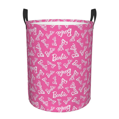 Custom Barbie Logo Laundry Basket – Collapsible Large Capacity Clothes Storage Bin, Disney Baby Hamper