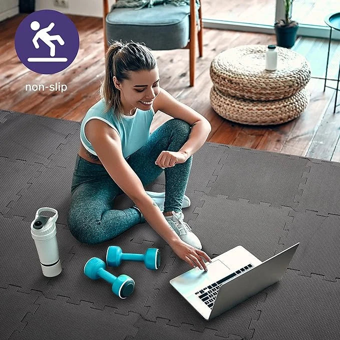 8/12/20PCS EVA Gym Floor Mats 30x30cm — Non-Slip Foam Mats for Yoga, Fitness & Sports Protection