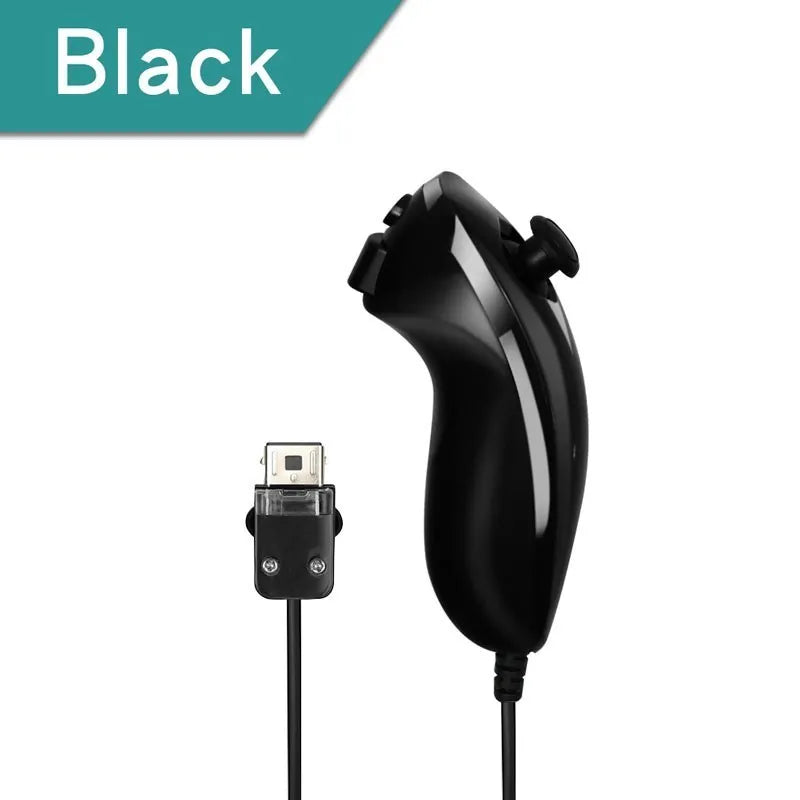 Wired Nunchuck Controller for Nintendo Wii – Curved Game Handle Gamepad Accessory