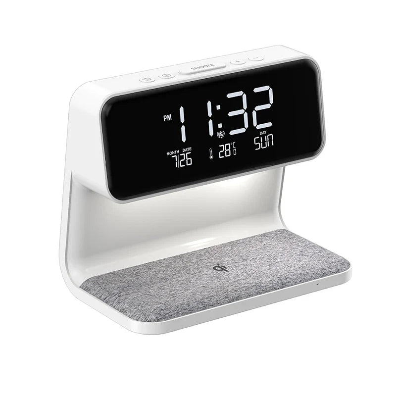 ABS Bedside Lamp Clock - USB Plug-In Bedroom & Office Decorative Light for Home and Holiday Atmosphere