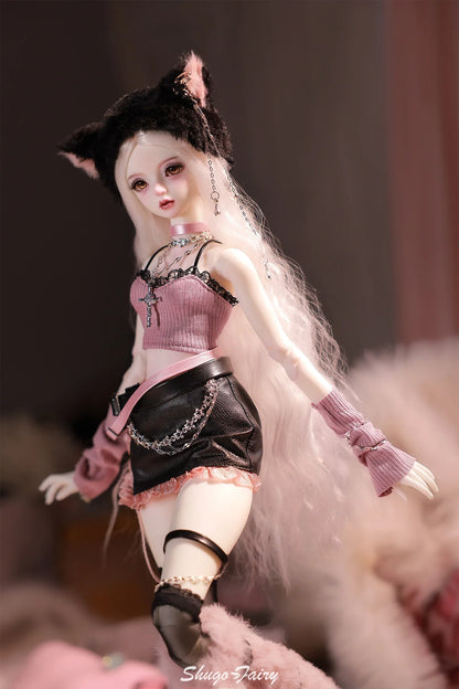 Celia N Y2K Baddie 1/4 BJD Doll – Fullset Pastel Punk Pink Cyber Style, Sweet Honey Girl ShugaFairy Collectible Figure