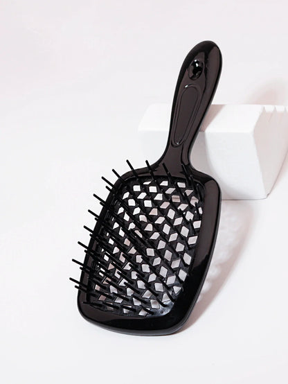 Tangled Hair Combing Massage Brush — Hollow Curly Hair Salon Brush for Real Hair & Wigs