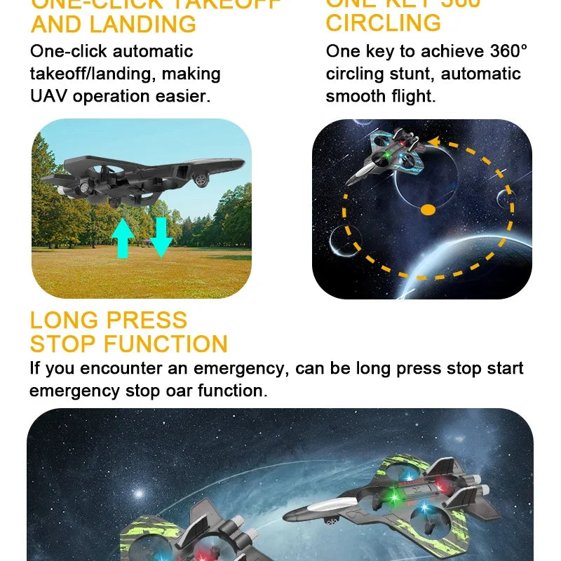 2.4G Remote Control Fighter Foam Glider – LED Stunt UAV Helicopter Aircraft Model