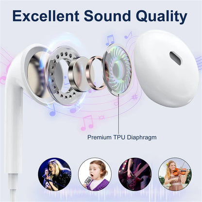 Original Type-C Wired Headphones – 3.5mm Earbuds for Xiaomi, Redmi, Poco, Huawei, Samsung
