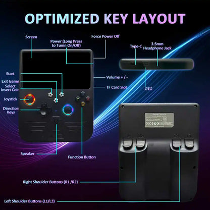 FLLBW R60 Max Retro Game Console - 6" IPS Handheld with 128GB Storage, 22,000 Games & Linux System