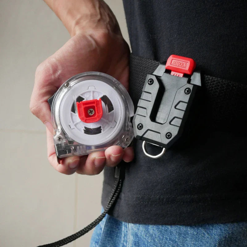 Universal Tape Measure Belt Clip – Quick-Hanging Holder for Tajima, Milwaukee & Digital Laser Measuring Tools, Durable Construction Tool Accessory