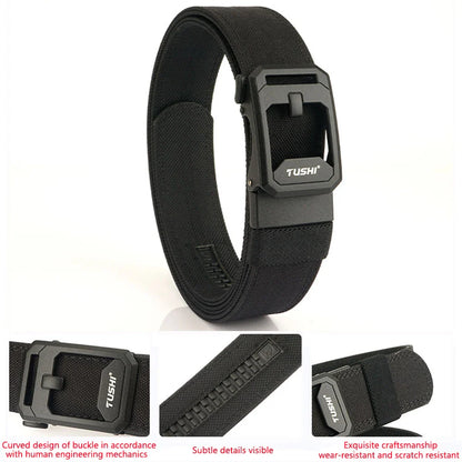 TUSHI Men's Military Tactical Belt – Heavy-Duty Sturdy Nylon with Automatic Buckle for Outdoor & Casual Wear