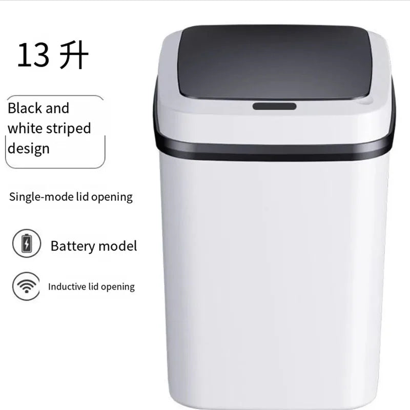 Smart Automatic Trash Can — Household Toilet & Bathroom Waste Basket with Lid, Motion Sensor 2025