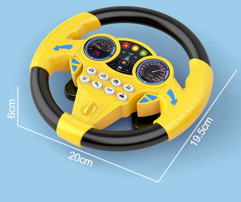 Infant Simulation Steering Wheel Toy – Early Education Copilot Vocal Toy for Kids & Strollers
