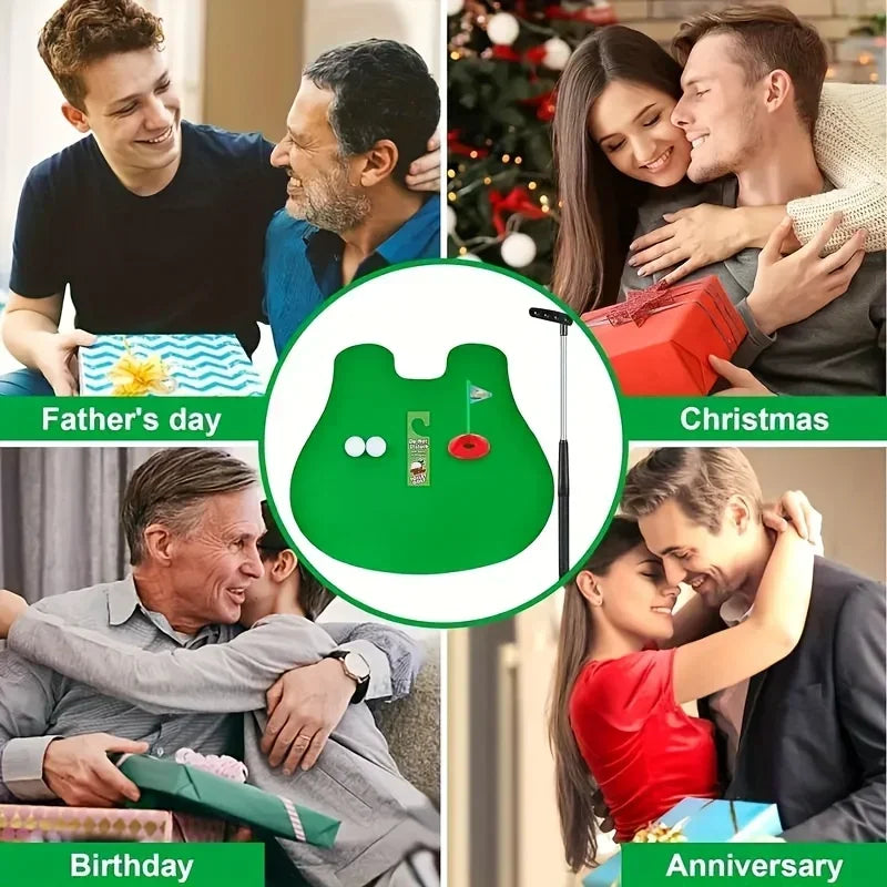 Mini Golf Putting Green Set – Funny Toilet Golf Indoor Sports Game for Adults, Bathroom Leisure Entertainment