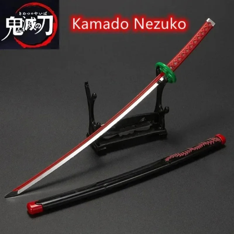 25cm Demon Slayer Metal Katana Sword Toy – Tanjirou Ghost Killer Anime Cosplay Prop & Home Decor Collection