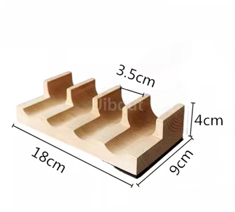 Japanese Sushi Rack – Wooden Taco & Snack Food Holder, Wood Plate Cuisine Stand for Sashimi & Sushi, Restaurant & Home Use