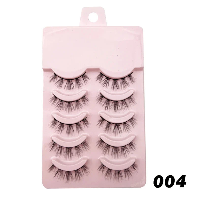 Manga Style Soft Natural False Eyelashes Wispy Thick Daily Wear Makeup Lashes
