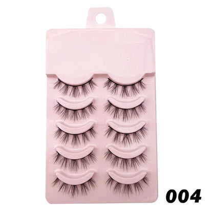 Manga Style Soft Natural False Eyelashes Wispy Thick Daily Wear Makeup Lashes