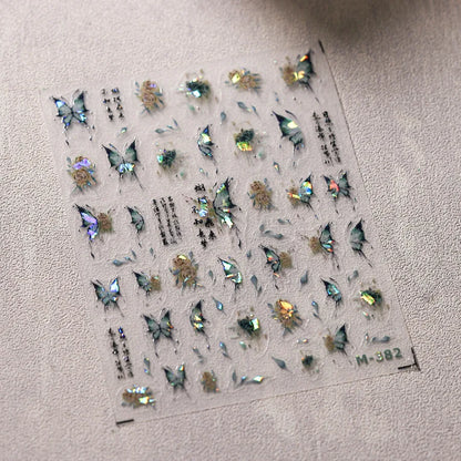 5D Glitter Butterfly Nail Sticker – Kawaii Aurora Nail Art Decal for DIY Manicure & Nail Decorations