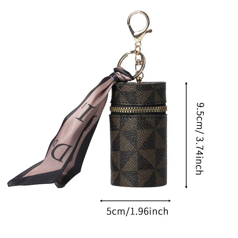 Plaid Mini Coin Purse - Compact Keychain Pendant Bag for Coins, Earbuds & Small Essentials