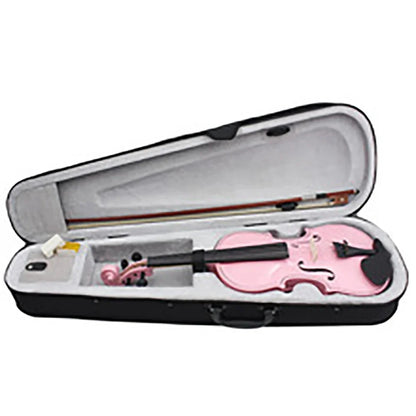 4/4 Solid Wood Black Violin - Acoustic Beginner Violin Set with Case, Bow, Rosin, Tuner & Accessories