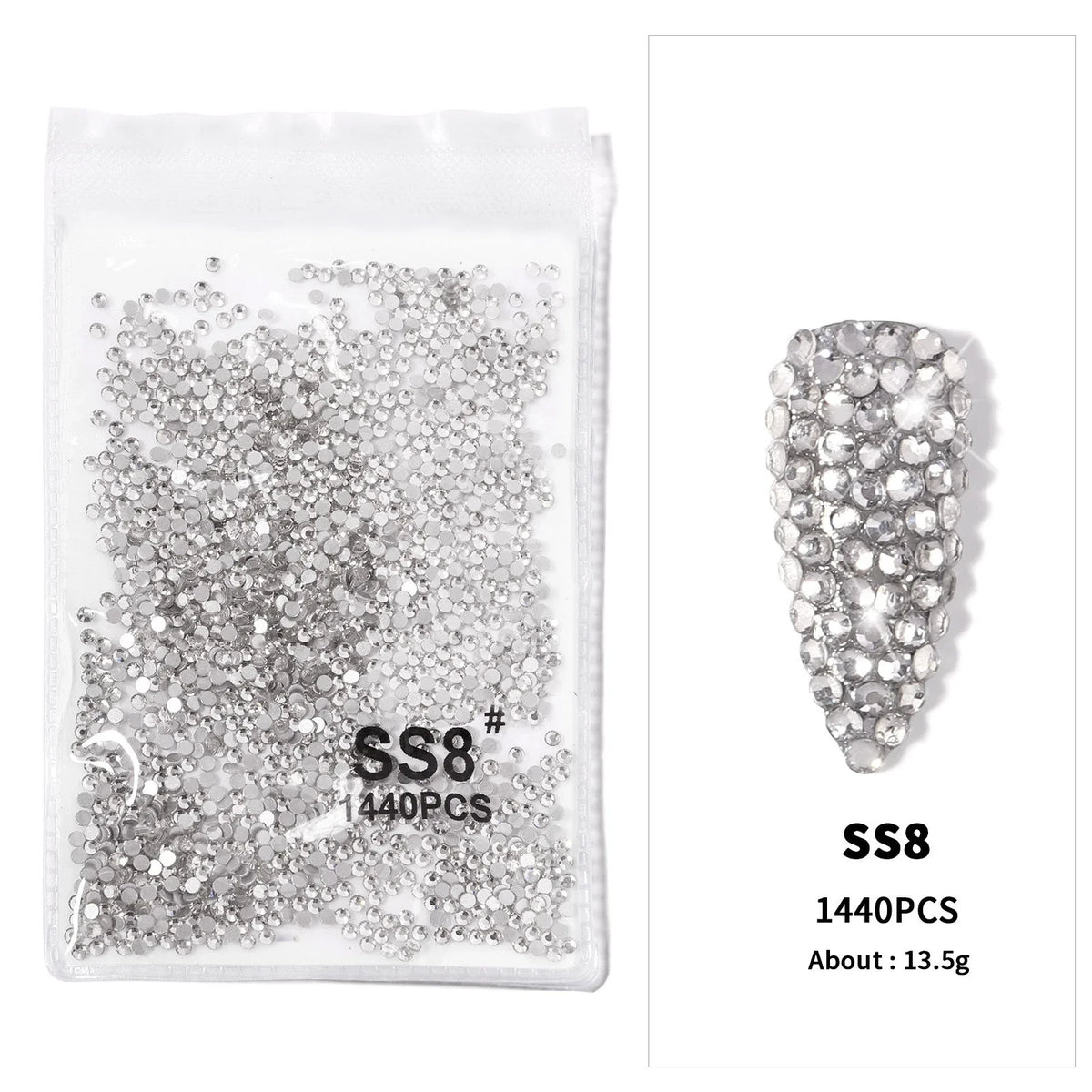 12-Grid 3D Glass AB Crystal Nail Art Rhinestones Kit – Flatback Round Beads with Tools for Nail Jewelry & Diamond Decoration