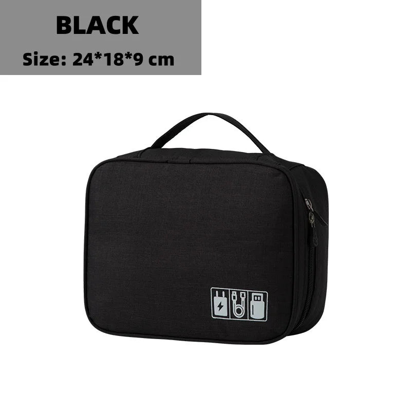 Waterproof Cable Storage Bag – Portable Digital Organizer for USB Cables, Chargers, and Electronic Accessories, Travel-Friendly