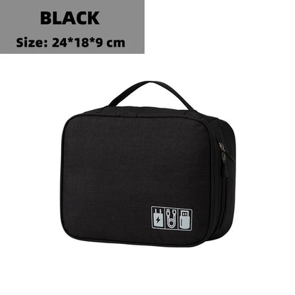 Waterproof Cable Storage Bag – Portable Digital Organizer for USB Cables, Chargers, and Electronic Accessories, Travel-Friendly