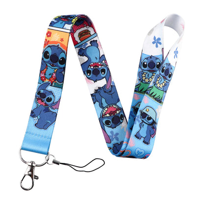 Cute Alien & Angel Cartoon Credential Holder Lanyard for Key, Card Badge & Gym Accessories