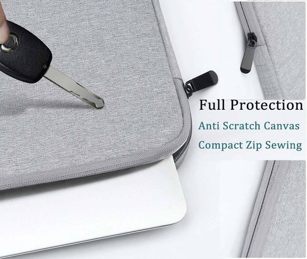 Waterproof Canvas Sleeve Bag for ZEUSLAP 16" Portable Monitor – Anti-Drop Flocking Zip Pouch Carry Case
