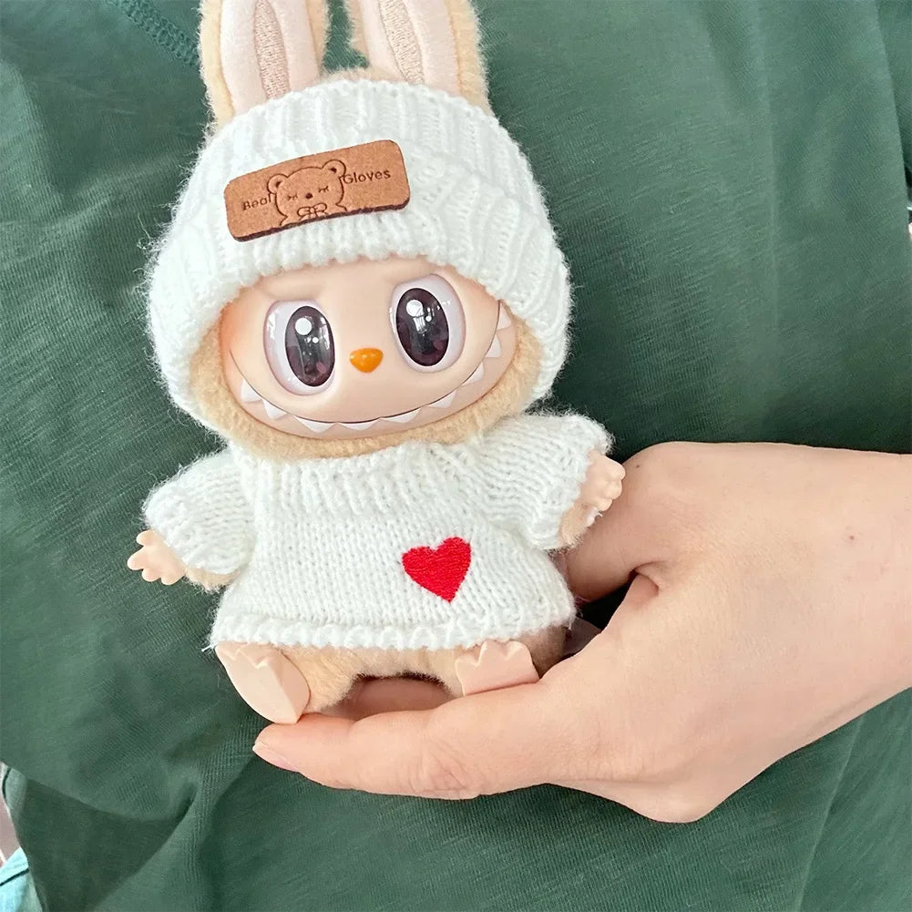 17cm Labubu Doll Clothes — Fashion Hoodies with Color Matching | Doll Accessories & Stylish Outfit