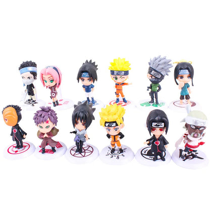 6pcs Naruto Mini Figures Set – Sasuke, Gaara, Uchiha Madara 7-8cm Anime Collectible Figurines with Base