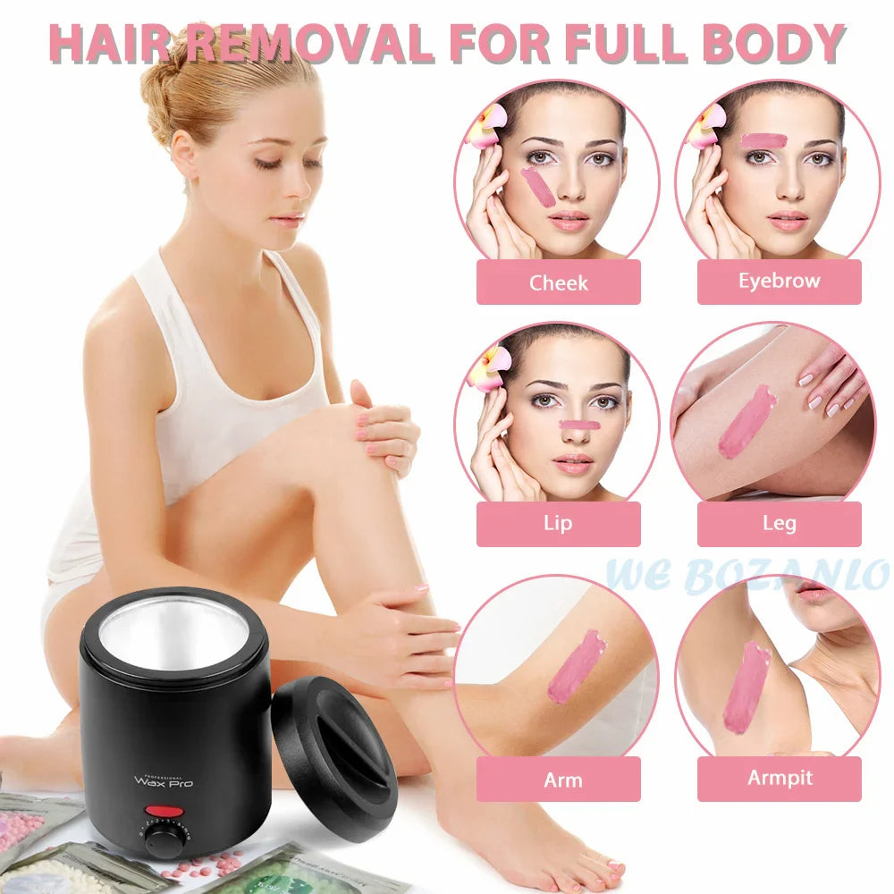 Premium Electric Wax Heater: Fast Hair Removal Waxing Machine with Paraffin Pot Warmer - Effortless Wax-Melt Epilator for Quick Results